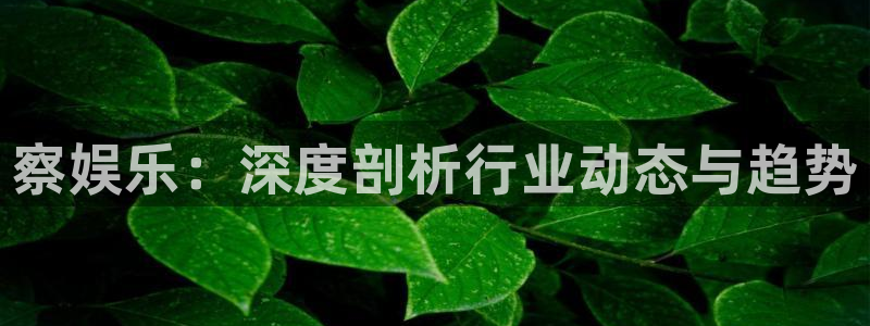 摩登7下载入口：察娱乐：深度剖析行业动态与趋势